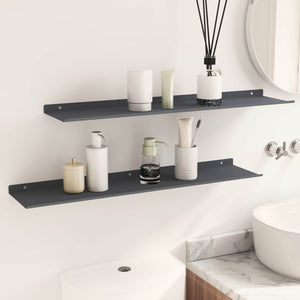 Schwebendes Regal Anthrazit 80cm 2er-Set