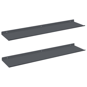 Schwebendes Regal Anthrazit 80cm 2er-Set