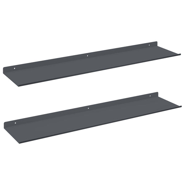 Schwebendes Regal Anthrazit 80cm 2er-Set