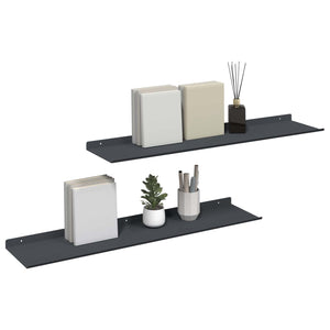Schwebendes Regal Anthrazit 80cm 2er-Set