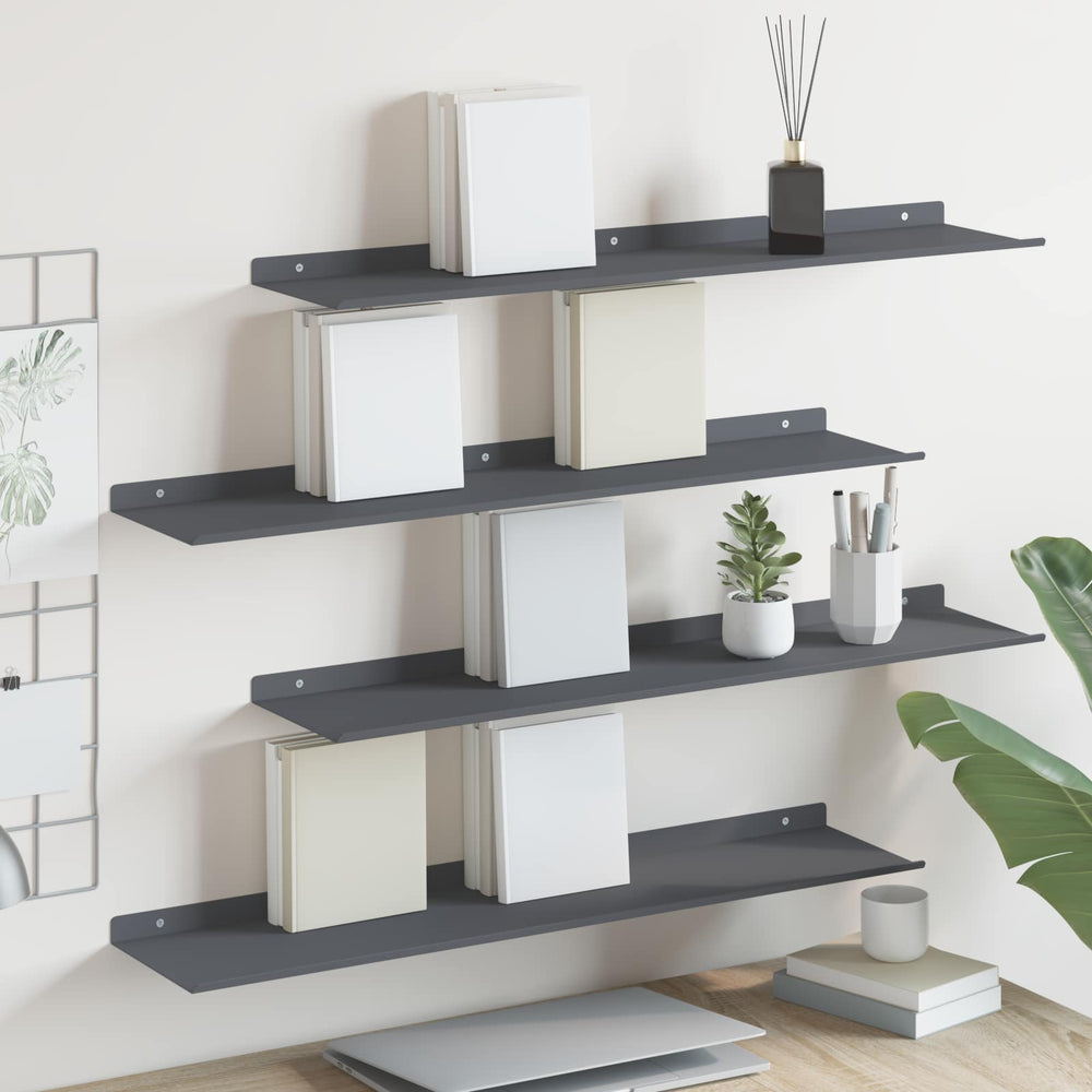 vidaXL Étagère flottante 4 pcs Anthracite 80 x 18 x 2,5 cm Acier
