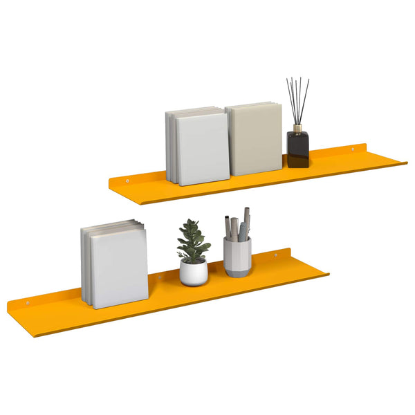 Schwebendes Regal Senfgelb 80cm, 2er-Set