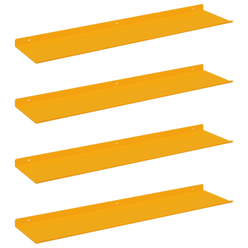 vidaXL Étagère flottante 4 pcs jaune moutarde 80 x 18 x 2,5 cm acier