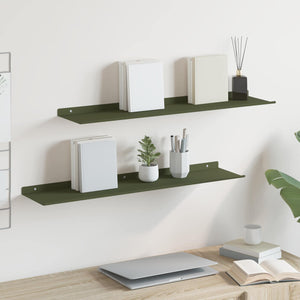 Schwebendes Regal Olive Grün 80cm 2er-Set