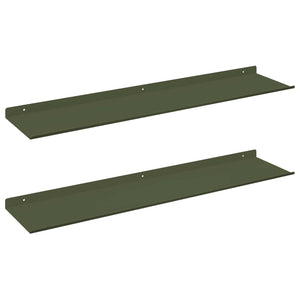 Schwebendes Regal Olive Grün 80cm 2er-Set