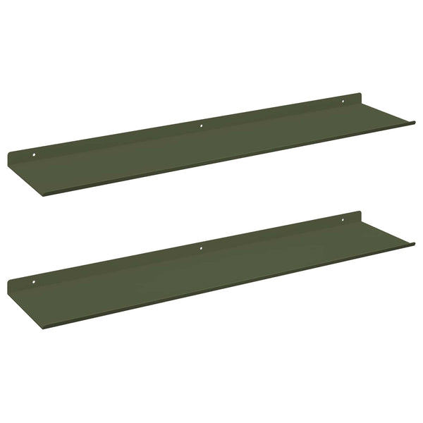 Schwebendes Regal Olive Grün 80cm 2er-Set