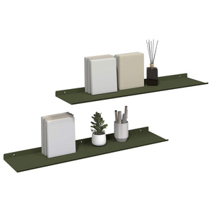 Schwebendes Regal Olive Grün 80cm 2er-Set