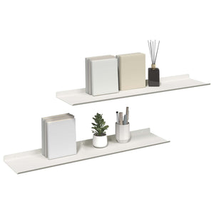 Schwebendes Regal, 2er Set, Weiß, 80cm