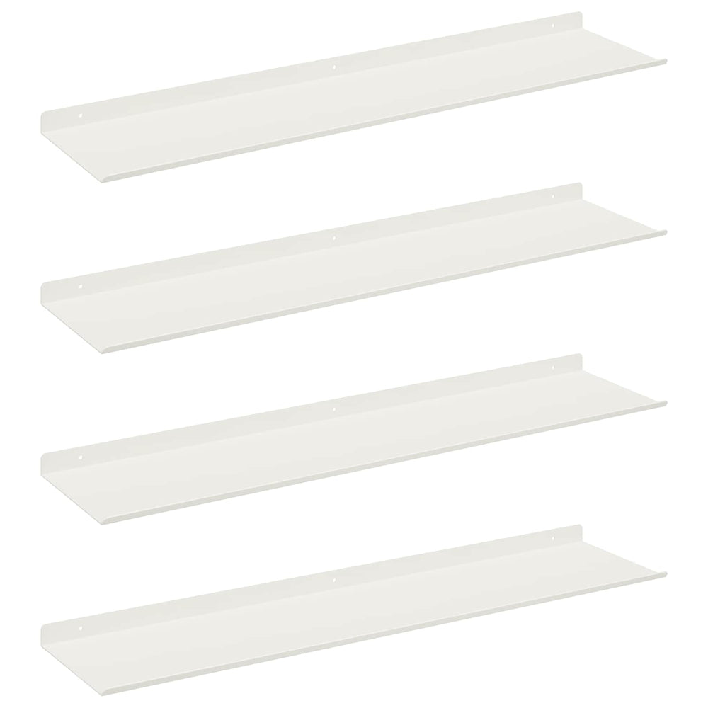 vidaXL Étagère murale flottante 4 pcs Blanc 80 x 18 x 2,5 cm Acier