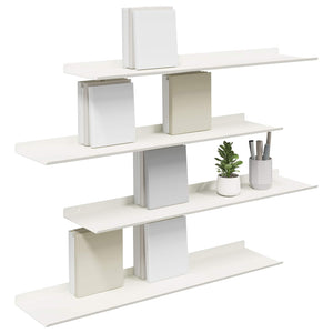 Schwebendes Regal Weiß 80cm 4er Set