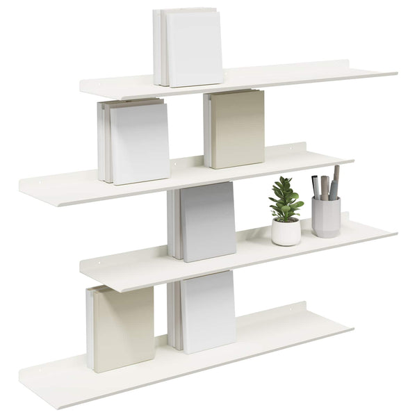 Schwebendes Regal Weiß 80cm 4er Set