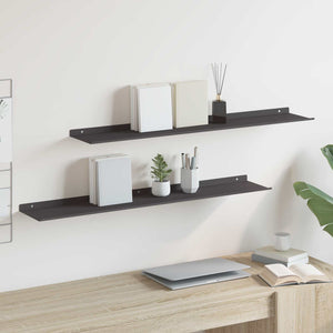 Schwebendes Regal Schwarz 100 cm, 2er-Set