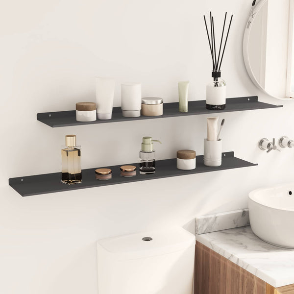 Schwebendes Regal Schwarz 100 cm, 2er-Set