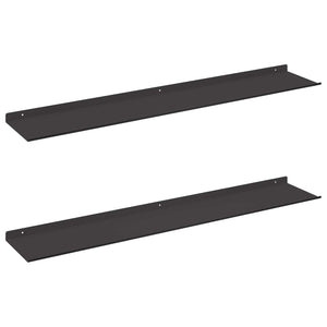 Schwebendes Regal Schwarz 100 cm, 2er-Set