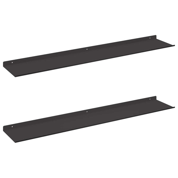 Schwebendes Regal Schwarz 100 cm, 2er-Set