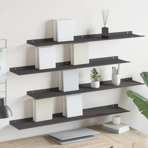 Schwebendes Regal, 4er-Set, Schwarz, 100cm