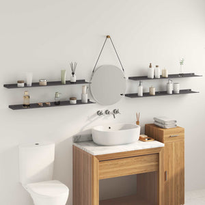 Schwebendes Regal, 4er-Set, Schwarz, 100cm