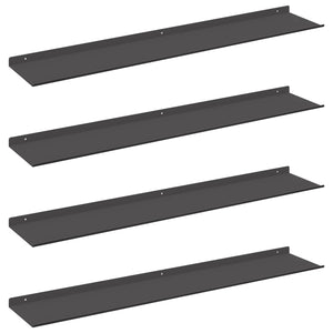 Schwebendes Regal, 4er-Set, Schwarz, 100cm