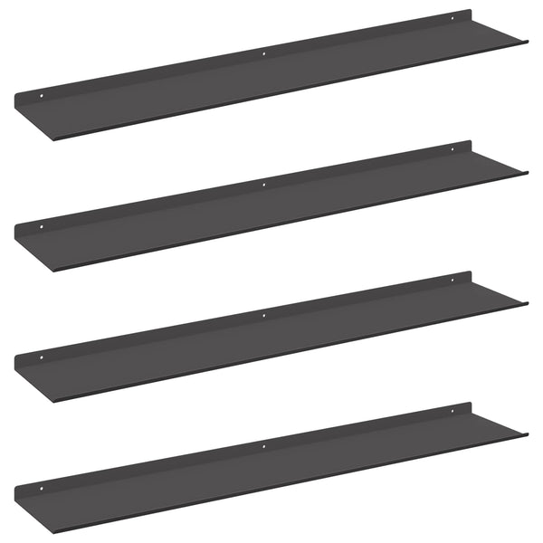 Schwebendes Regal, 4er-Set, Schwarz, 100cm