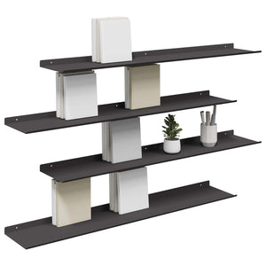 Schwebendes Regal, 4er-Set, Schwarz, 100cm