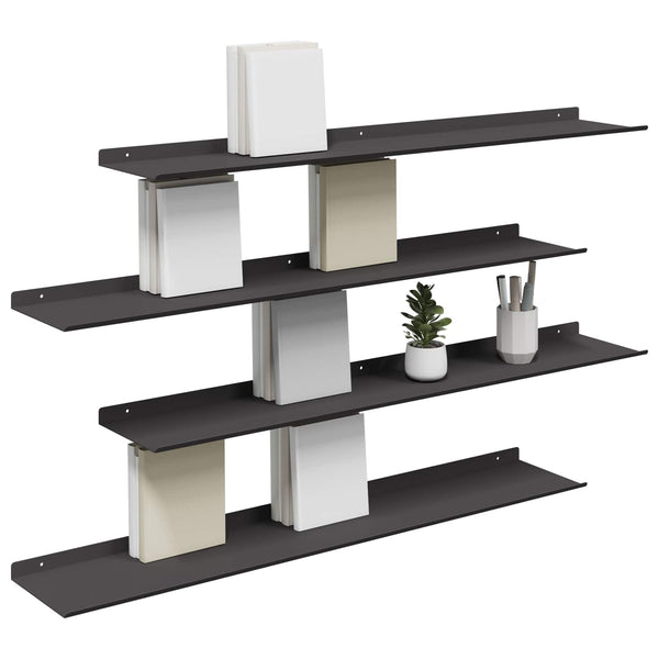 Schwebendes Regal, 4er-Set, Schwarz, 100cm