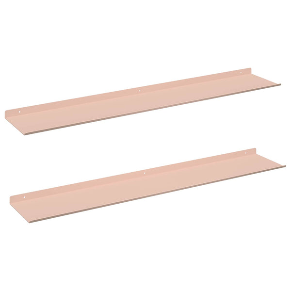 Rosa schwebendes Wandregal, 100cm, 2er Set