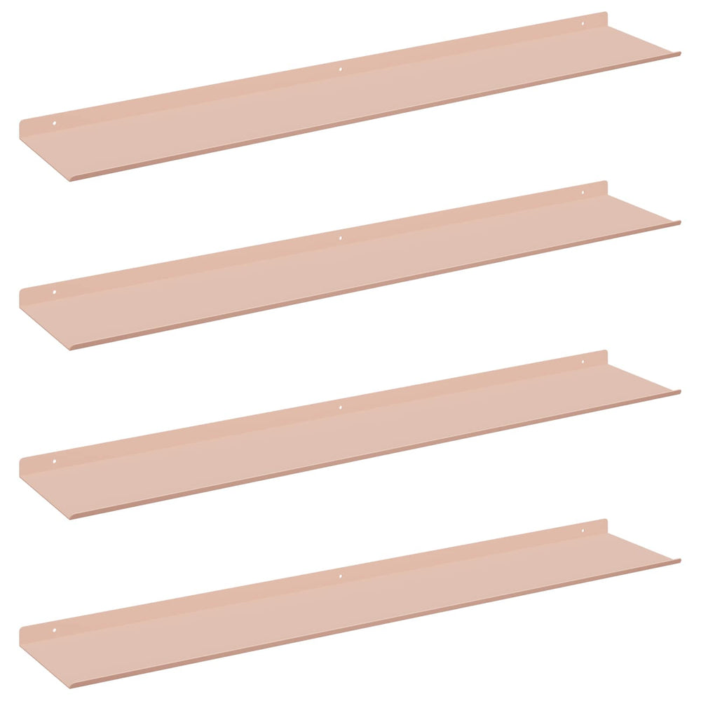 vidaXL Étagère flottante 4 pcs Rose 100 x 18 x 2,5 cm Acier
