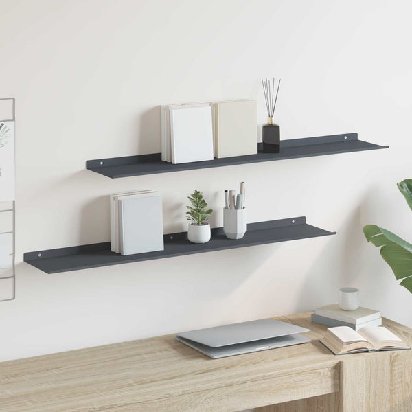 Schwebendes Regal Anthrazit 100cm 2er-Set