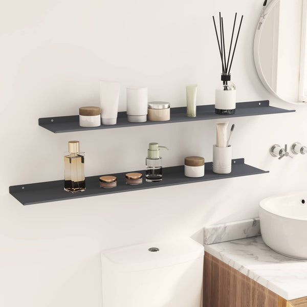 Schwebendes Regal Anthrazit 100cm 2er-Set