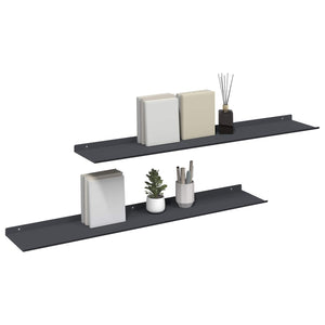 Schwebendes Regal Anthrazit 100cm 2er-Set