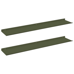 Schwebendes Regal Olive Grün 100cm, 2er Set