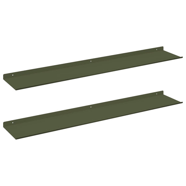 Schwebendes Regal Olive Grün 100cm, 2er Set