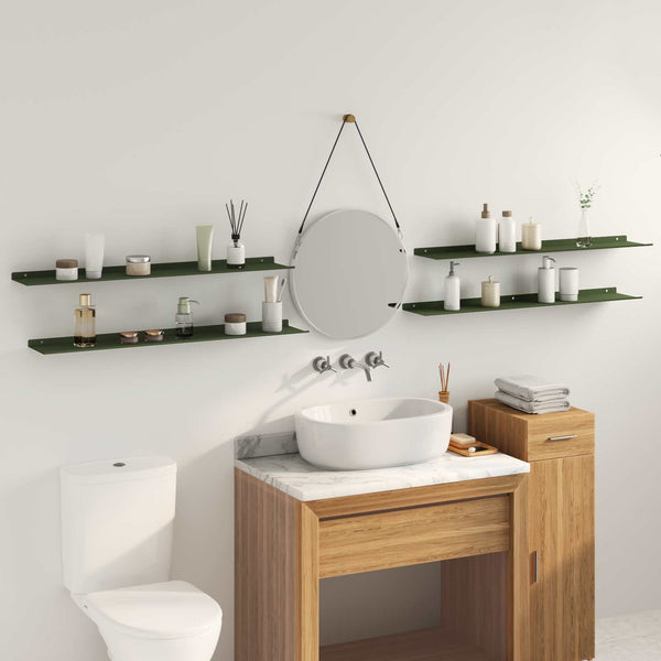 Schwebendes Regal, 4er Set, Olive Grün