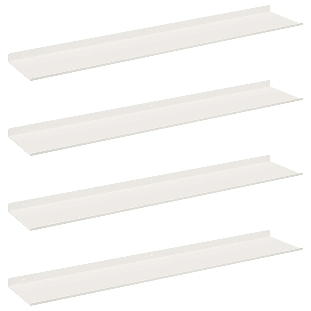 vidaXL Étagère flottante 4 pcs Blanc 100 x 18 x 2,5 cm Acier
