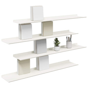 Schwebendes Regal, 4er-Set, Weiß, 100cm