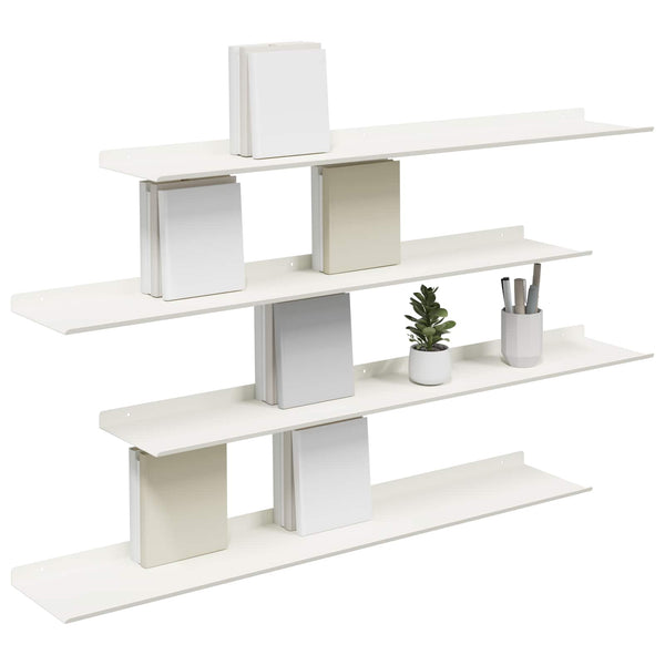 Schwebendes Regal, 4er-Set, Weiß, 100cm