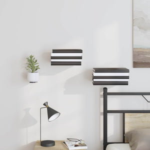 Unsichtbares schwebendes Regal, 4er-Set, Schwarz