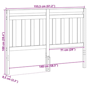 Wachsbraunes Kopfteil 155,5 cm