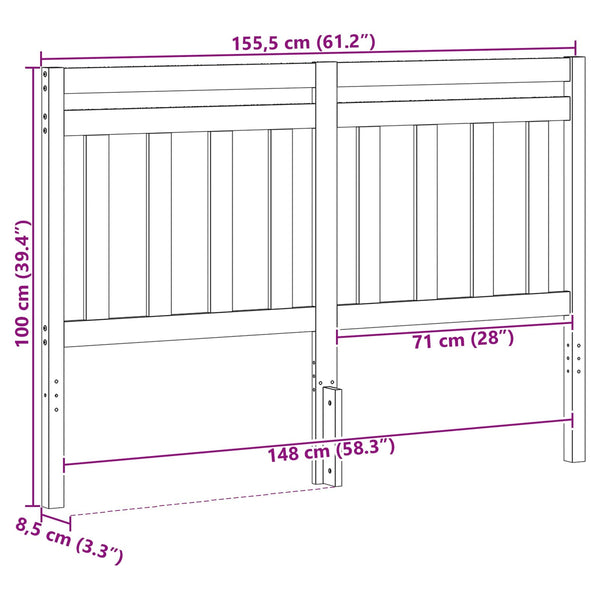 Wachsbraunes Kopfteil 155,5 cm