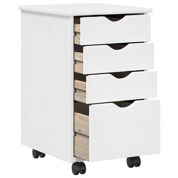 Rollschrank Weiß Kiefer Massivholz 34x39x56cm
