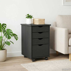 vidaXL Meuble bas à roulettes gris 34 x 39 x 56 cm Pin massif