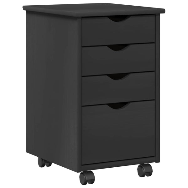 vidaXL Meuble bas à roulettes gris 34 x 39 x 56 cm Pin massif