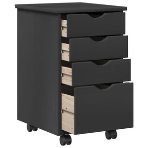 vidaXL Meuble bas à roulettes gris 34 x 39 x 56 cm Pin massif