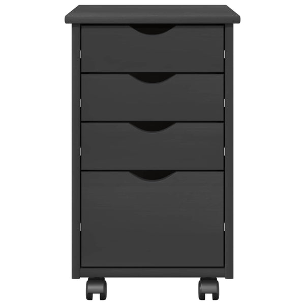 vidaXL Meuble bas à roulettes gris 34 x 39 x 56 cm Pin massif