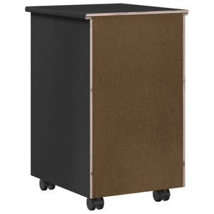 Rollschrank Schwarz Kiefer Massivholz