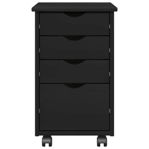 Rollschrank Schwarz Kiefer Massivholz