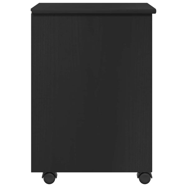 Rollschrank Schwarz Kiefer Massivholz