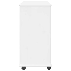 vidaXL Meuble de Rangement à Roulettes Blanc 63,5 x 39 x 79 cm Bois de Pin Massif