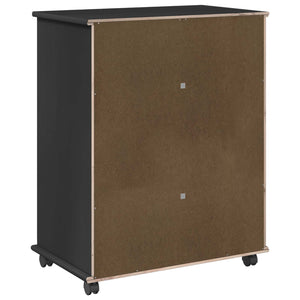 Rollschrank Schwarz Kiefer Massivholz