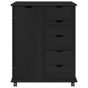 Rollschrank Schwarz Kiefer Massivholz